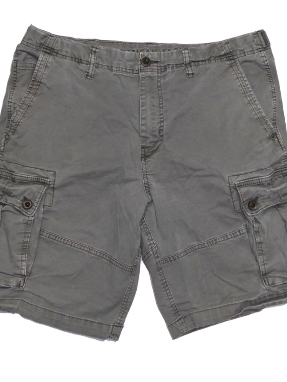 Mens American Eagle Outfitters Shorts 10" Gray Cargo Pockets Stretch Flex 38